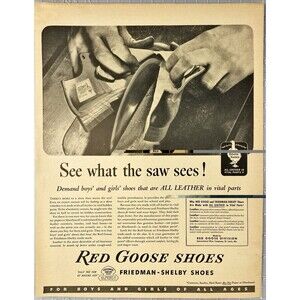 Red Goose Shoes "See What the saw sees!" Vintage Print Ad 1940-41